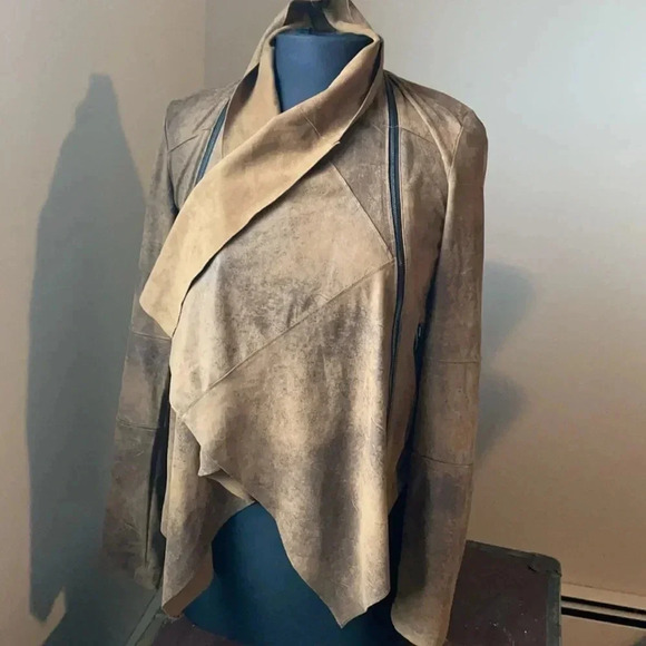 Dex Saddle Colored Suede Jacket S - Picture 5 of 7